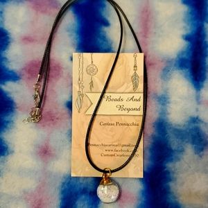 Glass crystal ball necklace